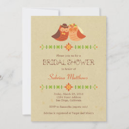 Rustic Boho Lovebird Uggla par Bröllop Inbjudningar