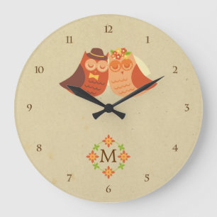 Rustic Boho Lovebird Uggla par Stor Klocka