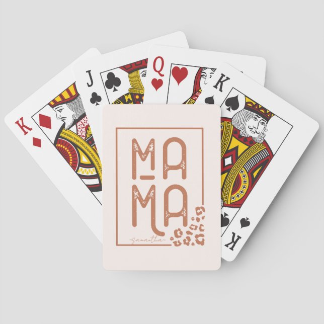 Rustic Boho Mamma Casinokort (Baksidan)