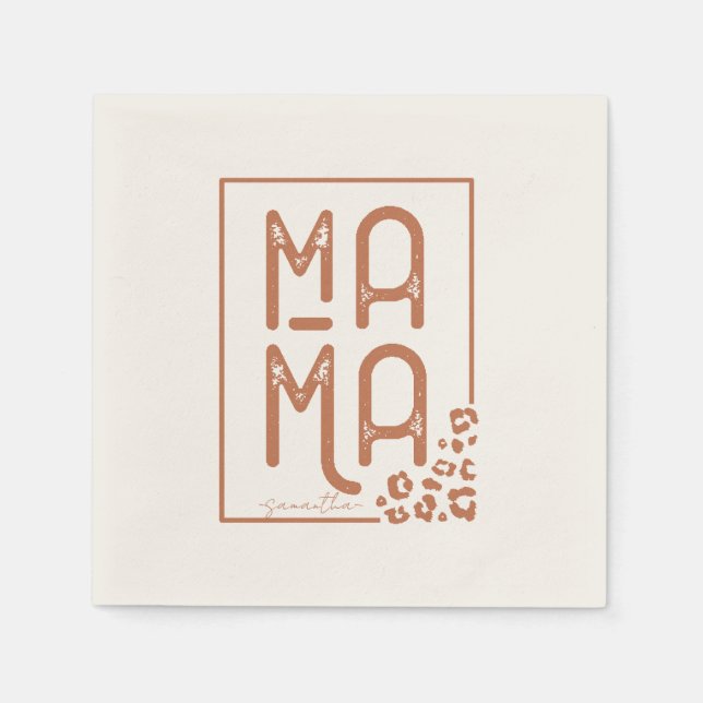 Rustic Boho Mamma Pappersservett (Framsidan)