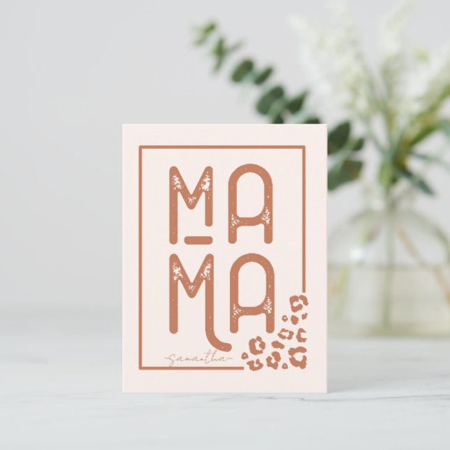 Rustic Boho Mamma Vykort (Stående Fram)