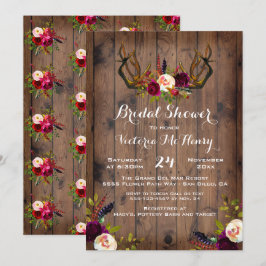 Rustic Boho Möhippa med hjort antlers Inbjudningar