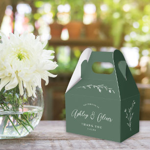 Rustic Boho Mörk grönt Wildblomma Bröllop Presentaskar