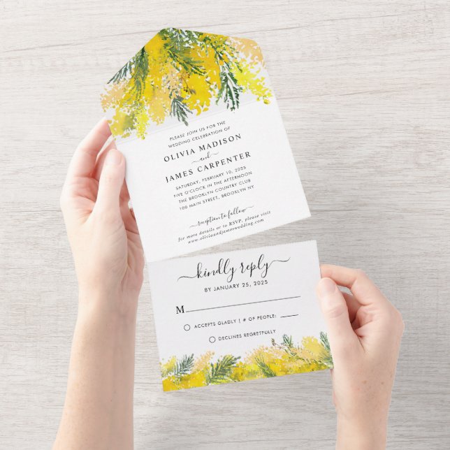 Rustic Boho Mustard Gult Blommigt, sommartid Bröll (Avrivbar del)