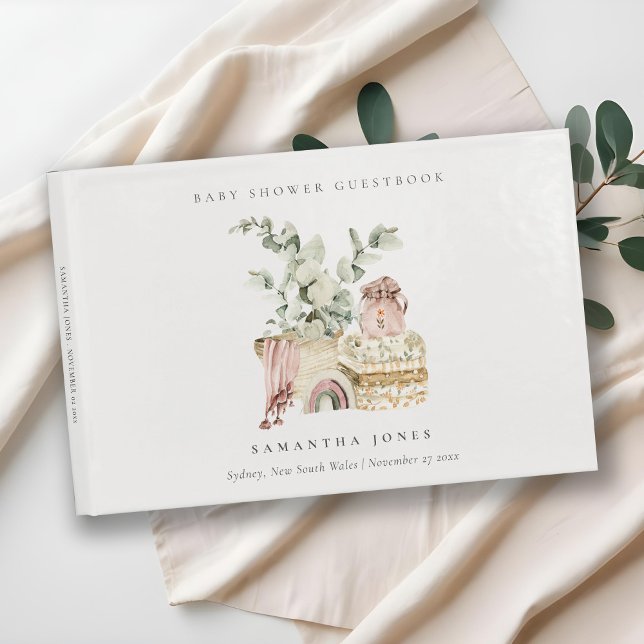 Rustic Boho  Nursery Foliage Girl Baby Shower Gästböcker (Skapare uppladdad)
