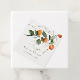 Rustic Boho Orange Blommar Botanical Bröllop Gåvor Etiketter