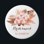 Rustic Boho Pampas Grass Blommigt Desert Bridesmai Knapp<br><div class="desc">Möhippan Favoriter för Bridesmaid för Blommigten Rustic Boho Pampas Grass Desert Bridesmaid</div>