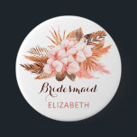 Rustic Boho Pampas Grass Blommigt Desert Bridesmai Knapp<br><div class="desc">Möhippan Favoriter för Bridesmaid för Blommigten Rustic Boho Pampas Grass Desert Bridesmaid</div>