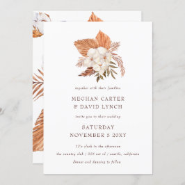 Rustic Boho pampas Grass Blommigt Desert Bröllop Inbjudningar