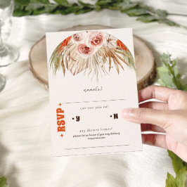 Rustic Boho Pampas Grass Bröllop OSA Kort