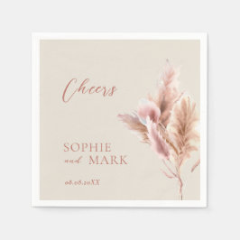 Rustic Boho Pampas Grass Bröllop Pappersservett