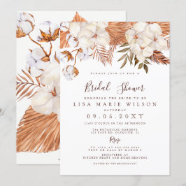 Rustic Boho Pampas Grass Desert Möhippa Inbjudningar