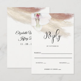 Rustic Boho Pampas Grass White Orchid Bröllop OSA Kort