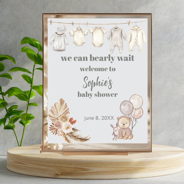 Rustic Boho Pampas Vi kan vänta på välkomstskylt Poster (Skapare uppladdad)