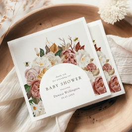 Rustic Boho-Pappersservett för höstbabyskor Pappersservett