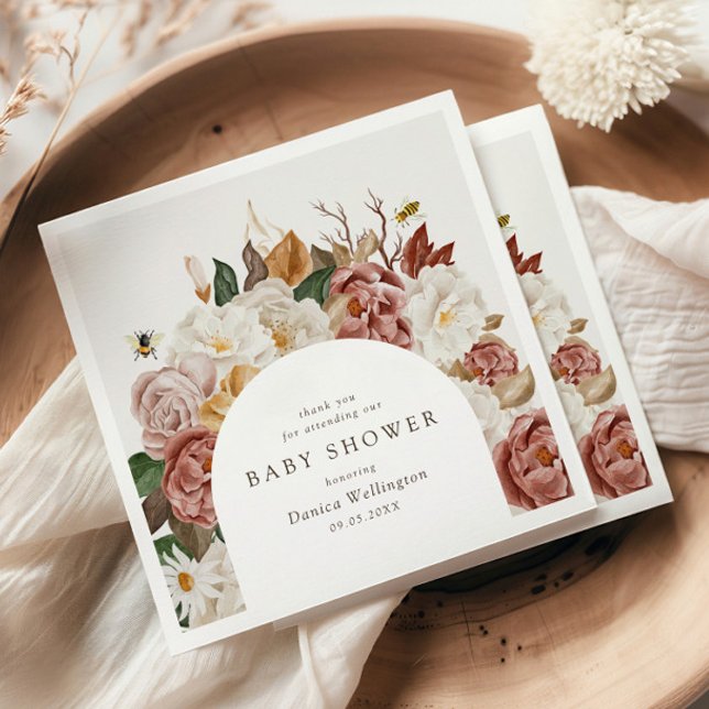 Rustic Boho-Pappersservett för höstbabyskor Pappersservett (Skapare uppladdad)