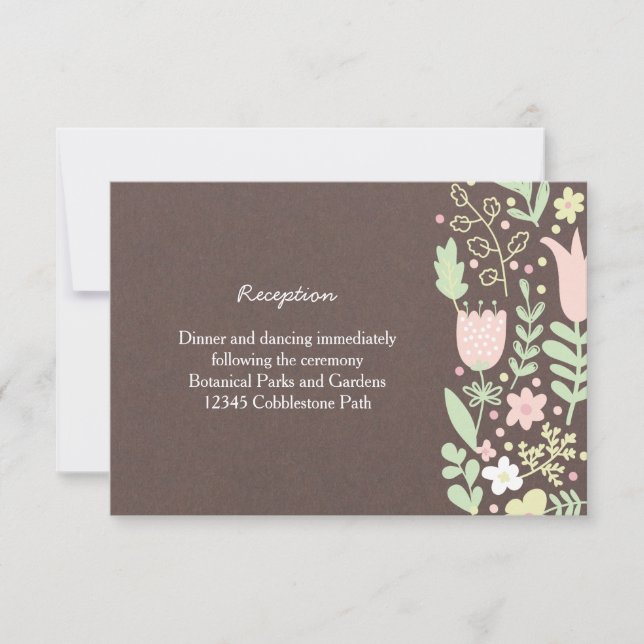 Rustic Boho Pastel Flower WAN Bröllop Inbjudningar (Framsida)