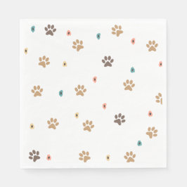 Rustic Boho Paw Print Baby Shower  Pappersservett