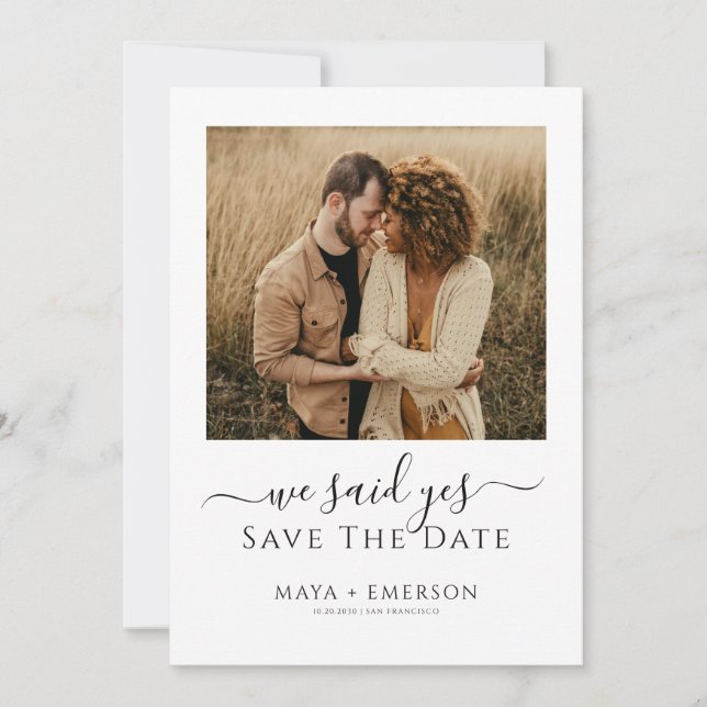 Rustic Boho Photo Wedding  Save The Date Spara Datumet (Framsida)