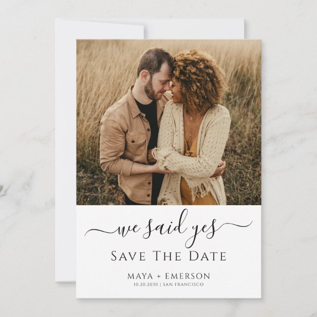 Rustic Boho Photo Wedding  Save The Date Spara Datumet (Framsida)