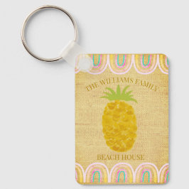 Rustic Boho Pineapple Nyckelring