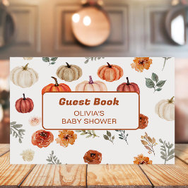 Rustic Boho Pumpkin Baby Shower Guest Bok
