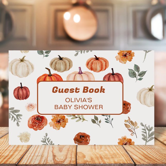 Rustic Boho Pumpkin Baby Shower Guest Bok (Skapare uppladdad)