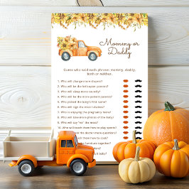 Rustic Boho Pumpkin Fall Blommigt Baby Shower Game