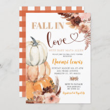 Rustic Boho Pumpkin faller i Kärlek Baby Shower
