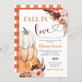 Rustic Boho Pumpkin faller i Kärlek Baby Shower Inbjudningar