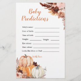 Rustic Boho Pumpkin Shower Baby Prediction