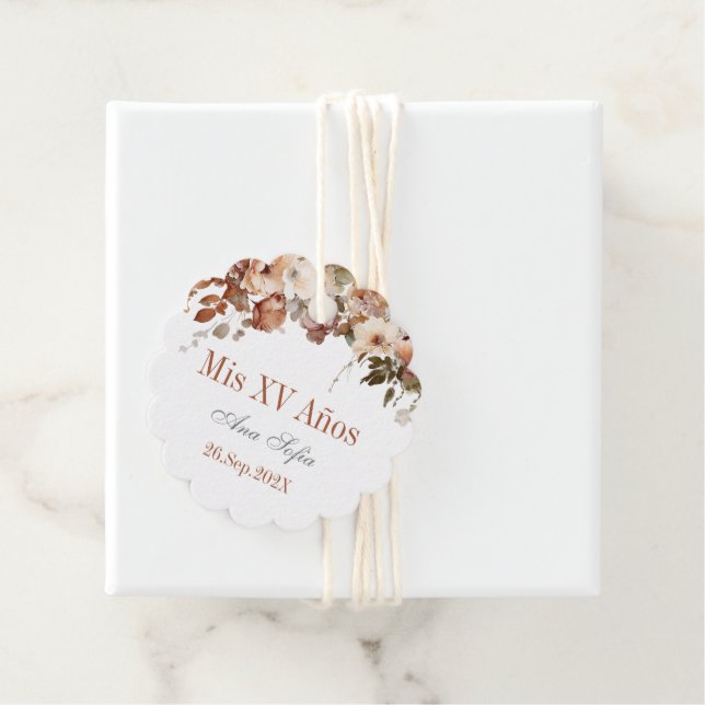 Rustic boho Quinceañera Gåvor Etiketter (På plats)