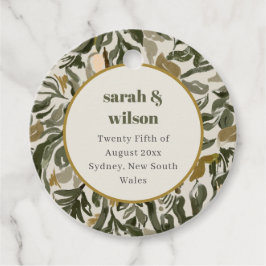 Rustic Boho Retro Arch Grönt Botanical Bröllop Gåvor Etiketter