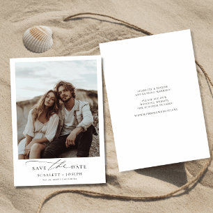 Rustic Boho Romantic Minimalist Bröllop Photo Spara Datumet