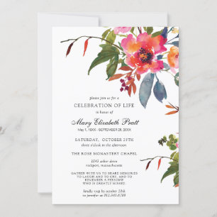 Rustic Boho Rosa Flower Firande of Life Inbjudningar