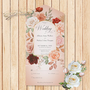 Rustic Boho Rust Peach Blommigt Arch ingen middag