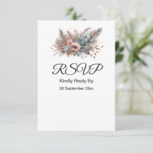 Rustic Boho Silver & Rosa Blommigt