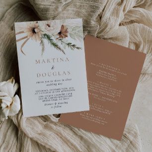 Rustic Boho Simple Back & Front Formal Bröllop Inbjudningar