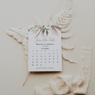 Rustic Boho Simple Blommigt Spara datumkalendern Datumet