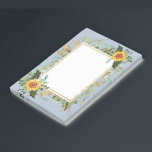 Rustic BOHO Solblommor Greenery Bröllop Post-it Block<br><div class="desc">Söt gult vattenfärg Solblommor med sage grönt lövs- och bladfunktion på denna bröllop-lagerpost.</div>