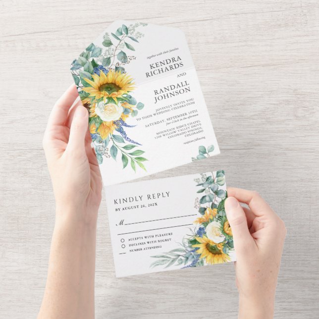 Rustic Boho Solblommor och Ro Bröllop (Tearaway)