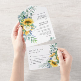 Rustic Boho Solblommor och Ro Bröllop