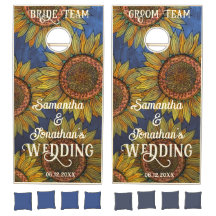 Rustic Boho Solros Gult Blue Elegant Sommar