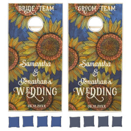 Rustic Boho Solros Gult Blue Elegant Sommar
