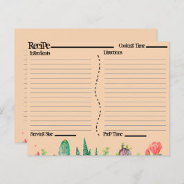 Rustic Boho Southwest Catcus receptkort