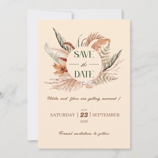 Rustic Boho Spara datumet (Framsida)