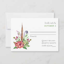 Rustic Boho Succulent Cactus Greenery Bröllop OSA Kort