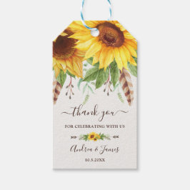 Rustic Boho Sunwers Bröllop Tack Favors Presentetikett