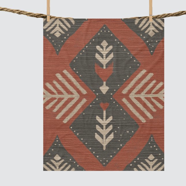 Rustic Boho Terracotta Print  Fleecefilt (Rustic Boho Terracotta Collection)