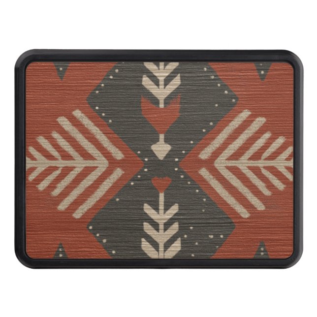 Rustic Boho Terracotta Trailer Hitch Cover Dragkroksskydd (Framsidan)